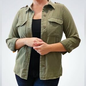 Casting Military Style Jacket with Metal Embellishments, Size Medium